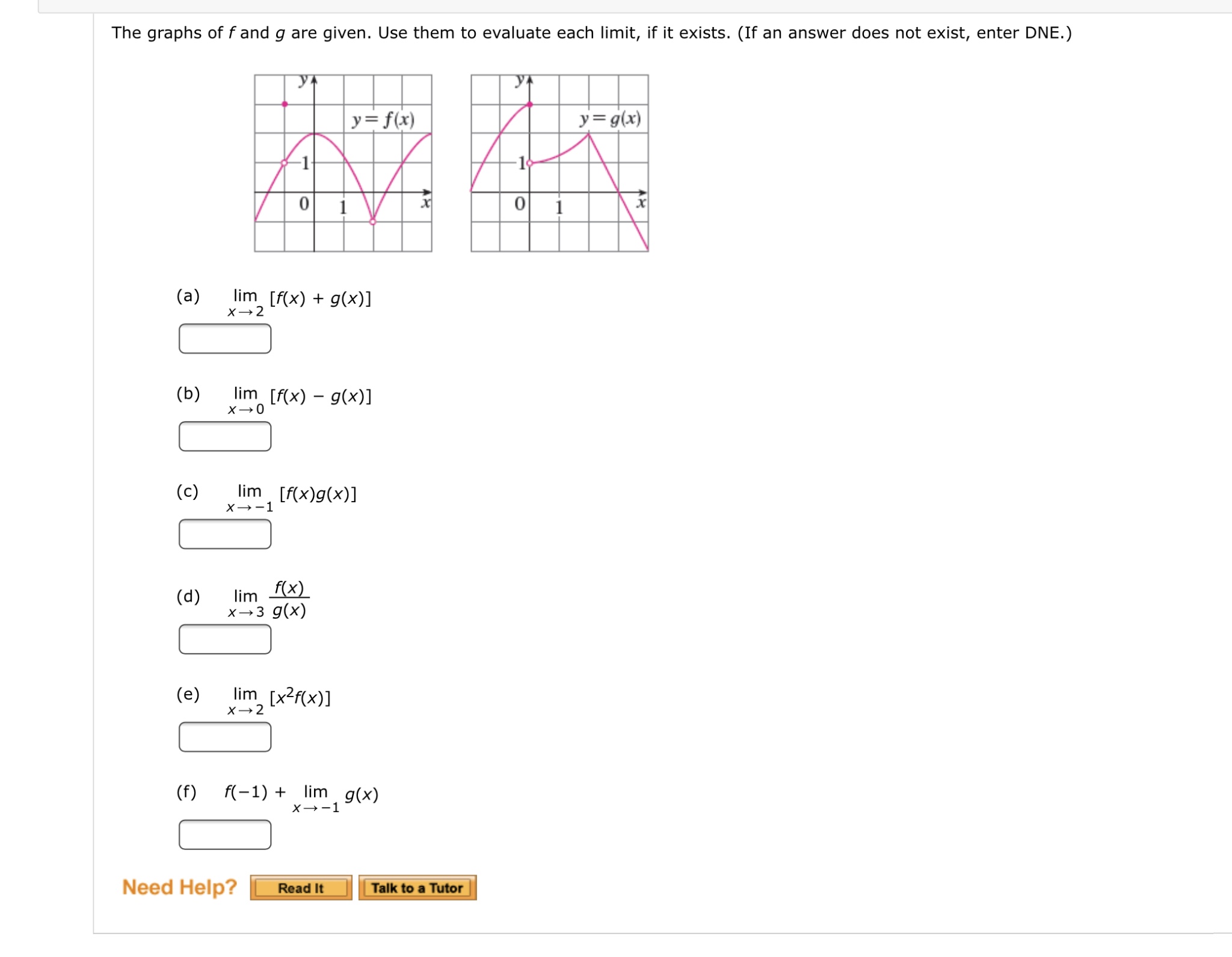Answered The Graphs Of F And G Are Given Use Bartleby