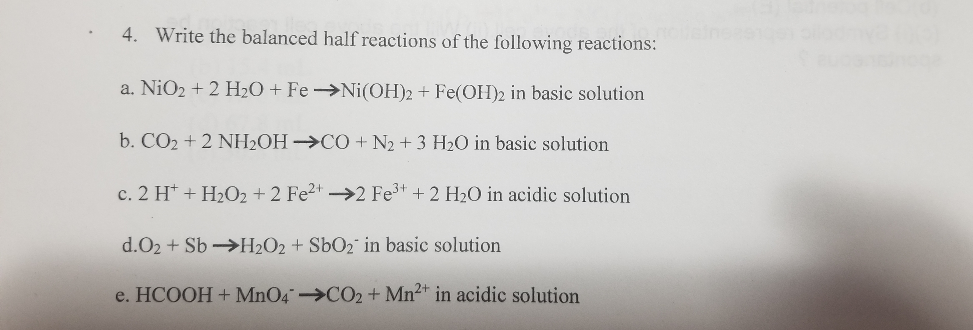 Answered: 4. Write The Balanced Half Reactions Of… 