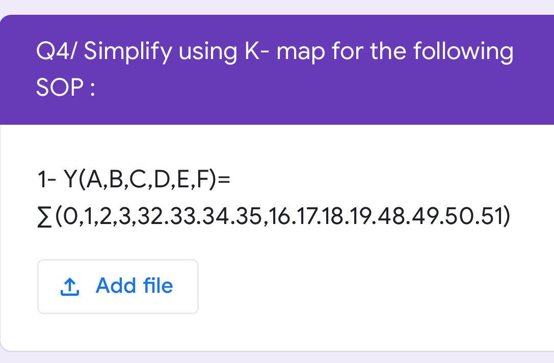 Answered Q4 Simplify Using K Map For The Bartleby