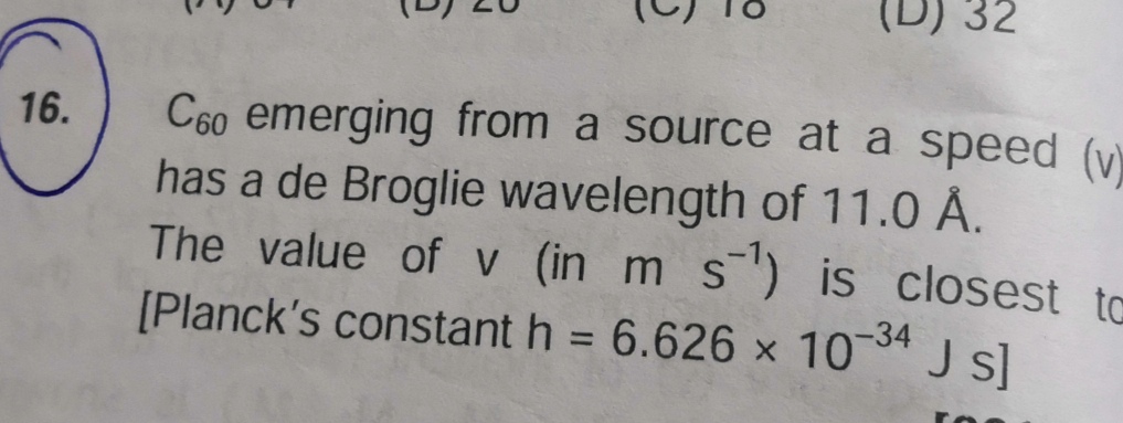 Answered C60 Emerging From A Source At A Speed Bartleby