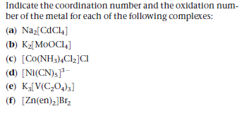 Answered Indicate The Coordination Number And Bartleby
