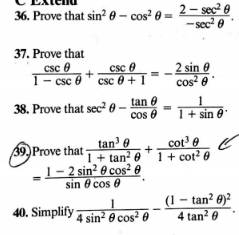 Answered Tan E Cot E 1 Cot 0 39 Prove That Bartleby