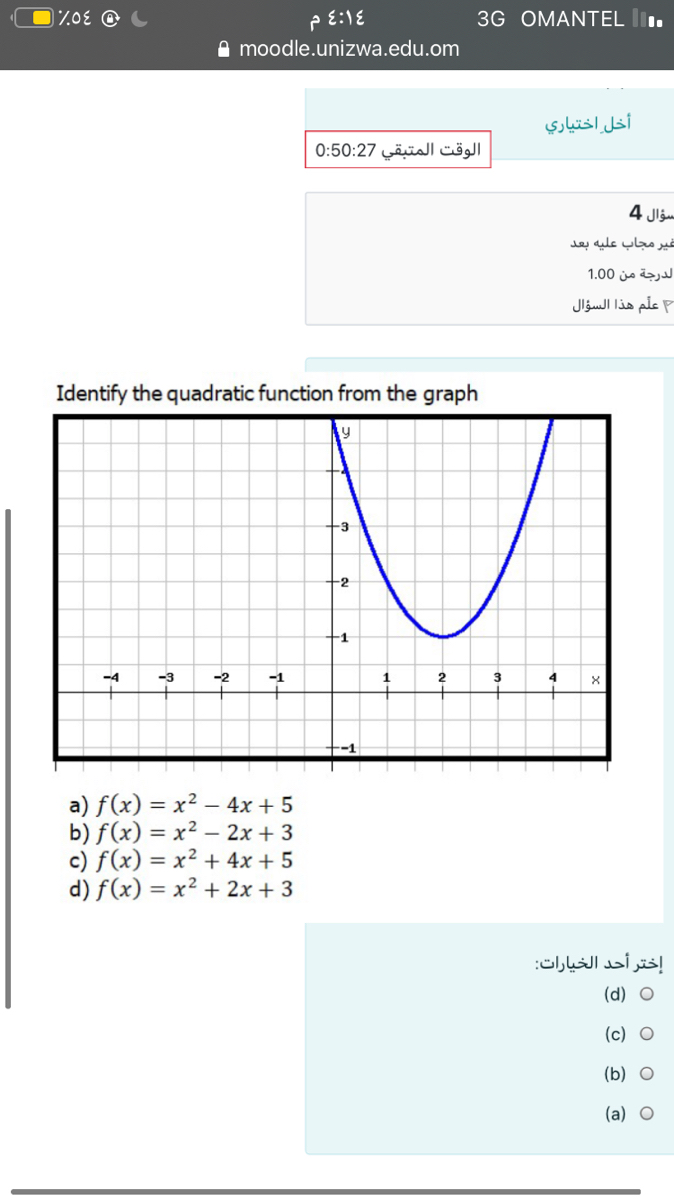 Answered Identify The Quadratic Function From Bartleby