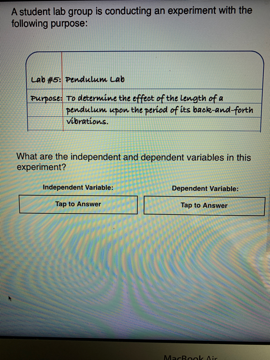 what is the independent variable in a pendulum experiment