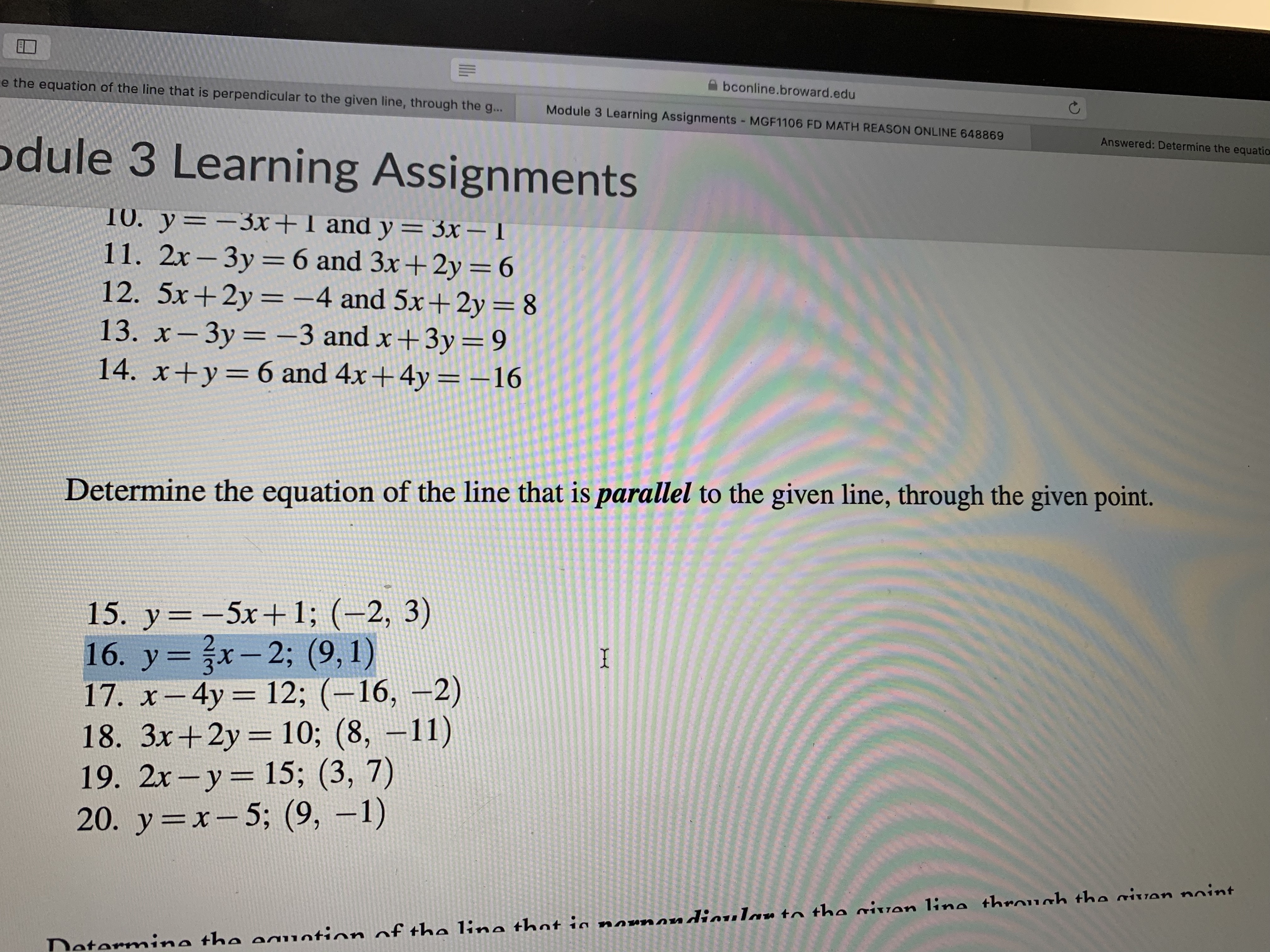 Answered E The Equation Of The Line That Is Bartleby