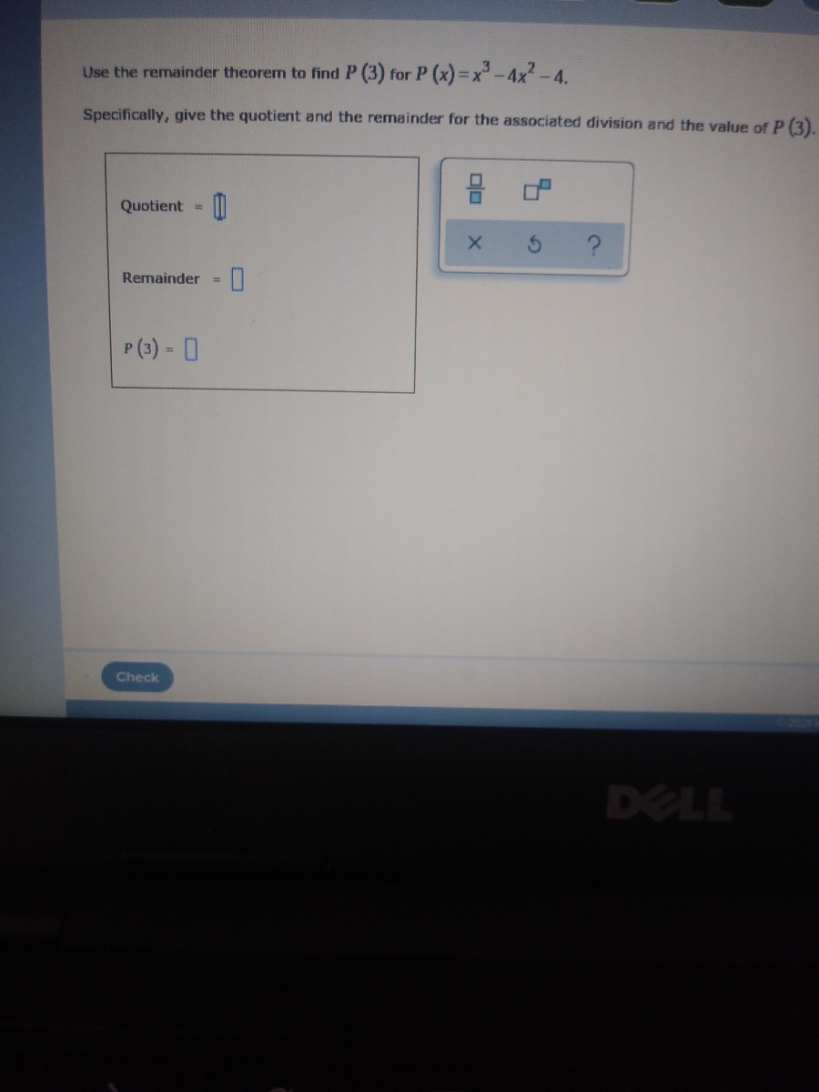 Answered Use The Remainder Theorem To Find P 3 Bartleby