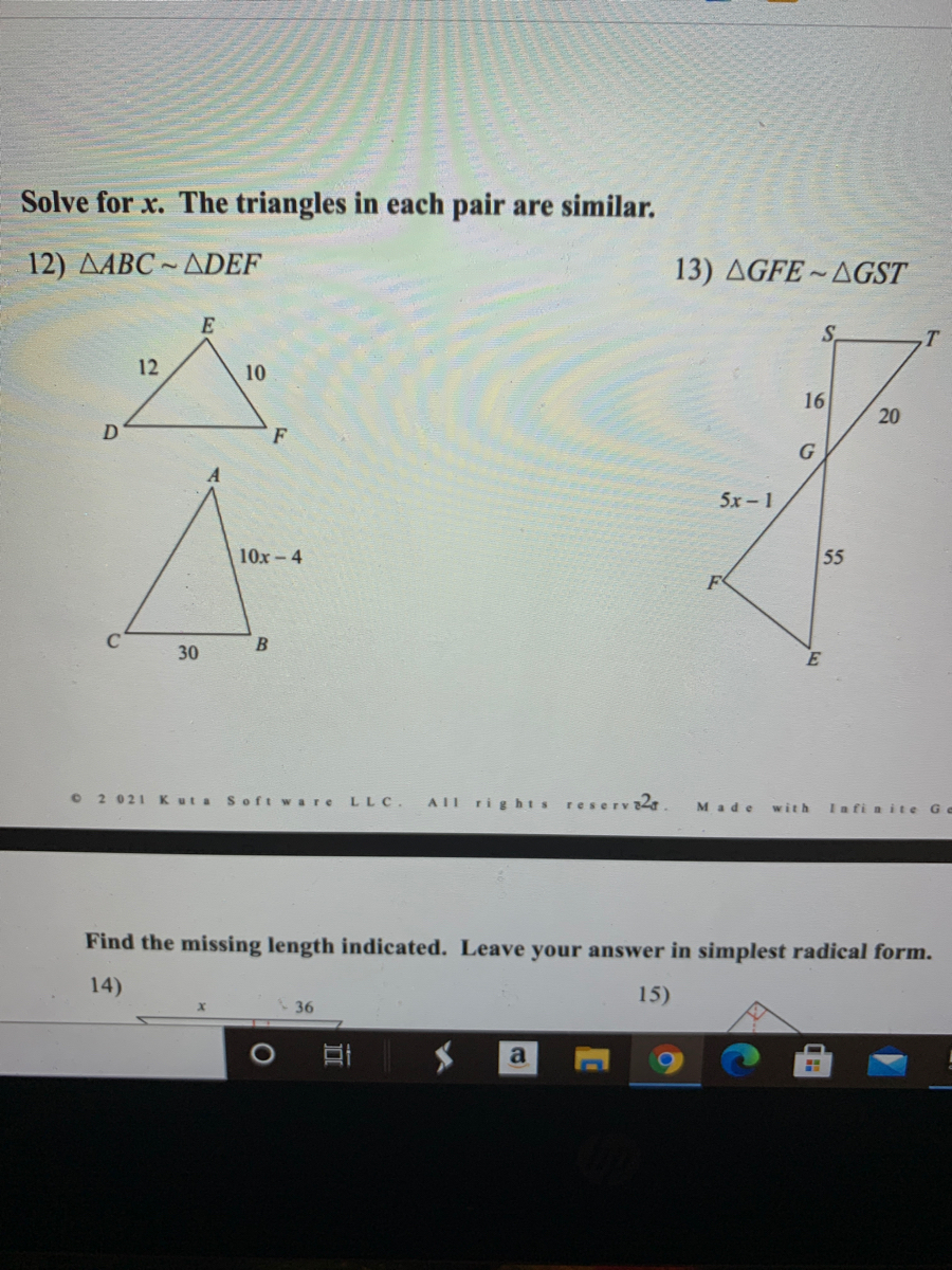 Answered Solve For X The Triangles In Each Pair Bartleby 8301