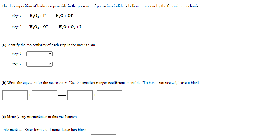 Answered The Decomposition Of Hydrogen Peroxide Bartleby