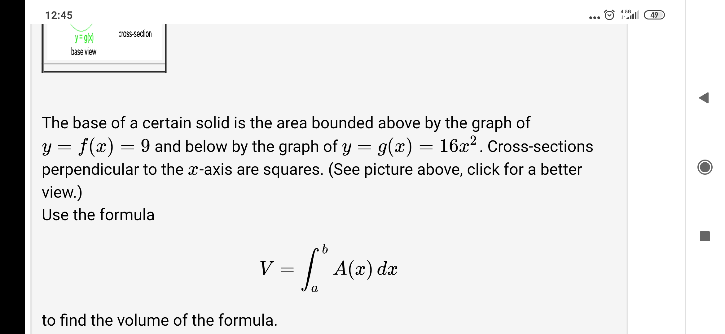 Answered Y F X Cross Section Y G X Base Bartleby