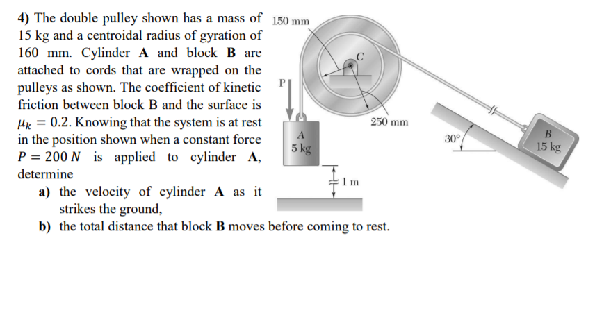 Answered 4 The Double Pulley Shown Has A Mass Bartle