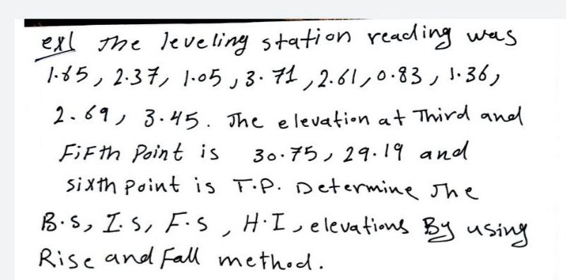 Answered Exl The Leveling Station Reading Was Bartleby