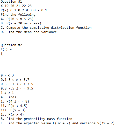 Answered Question 1 X 19 21 22 23 P X 0 2 Bartleby