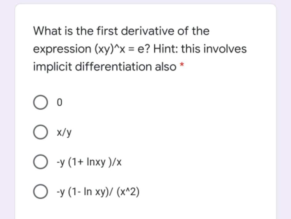 Answered What Is The First Derivative Of The Bartleby