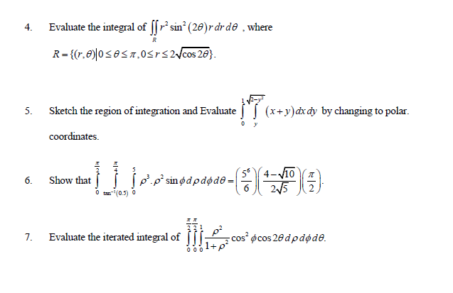 Answered 4 Evaluate The Integral Of R Sin Bartleby