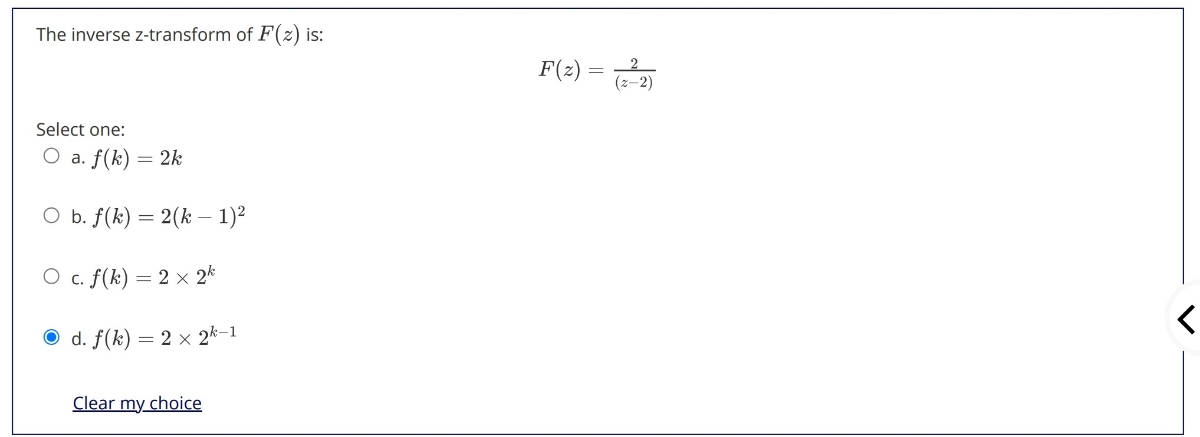 Answered The Inverse Z Transform Of F Z Is Bartleby