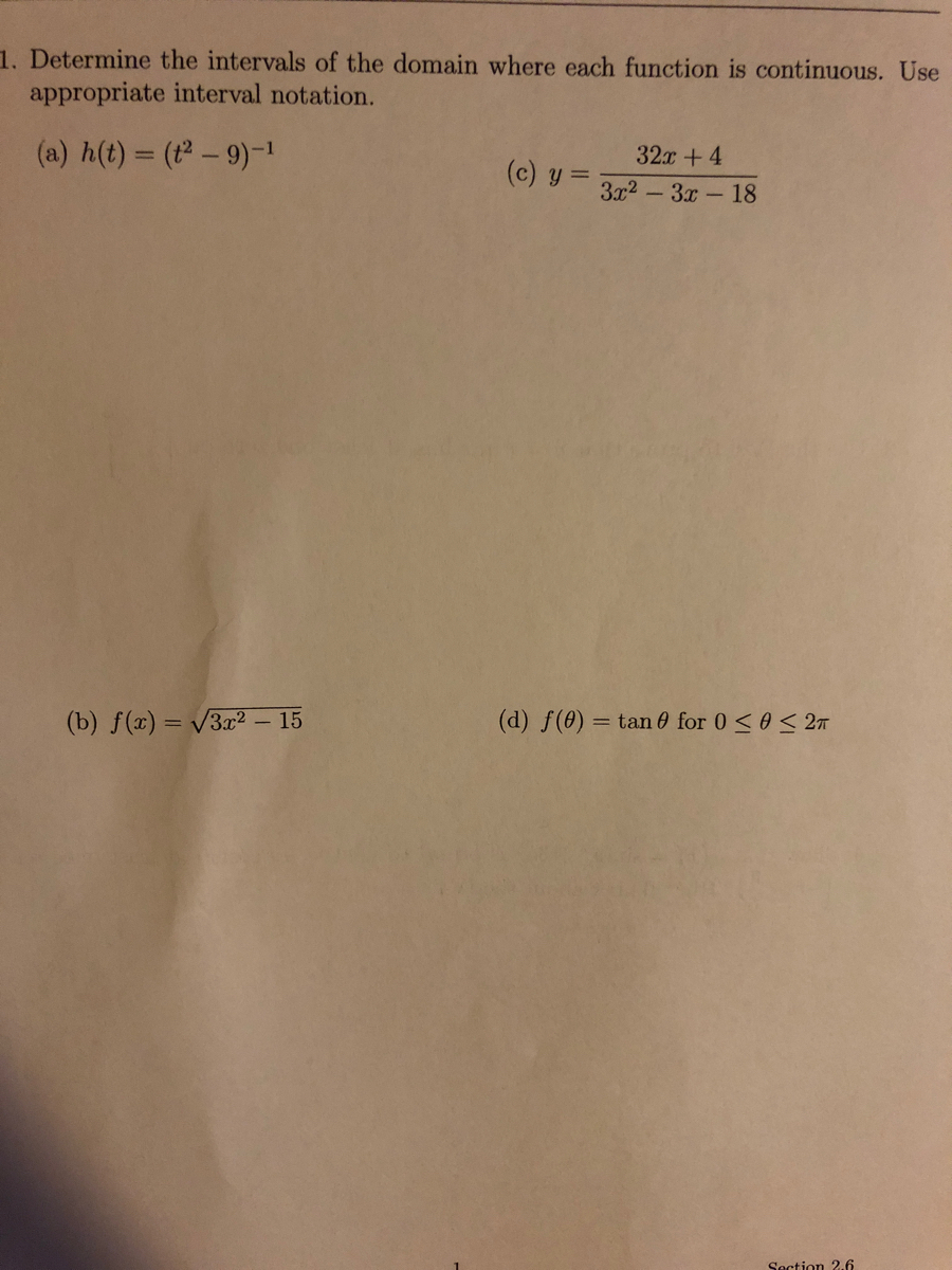 Answered Determine The Intervals Of The Domain Bartleby