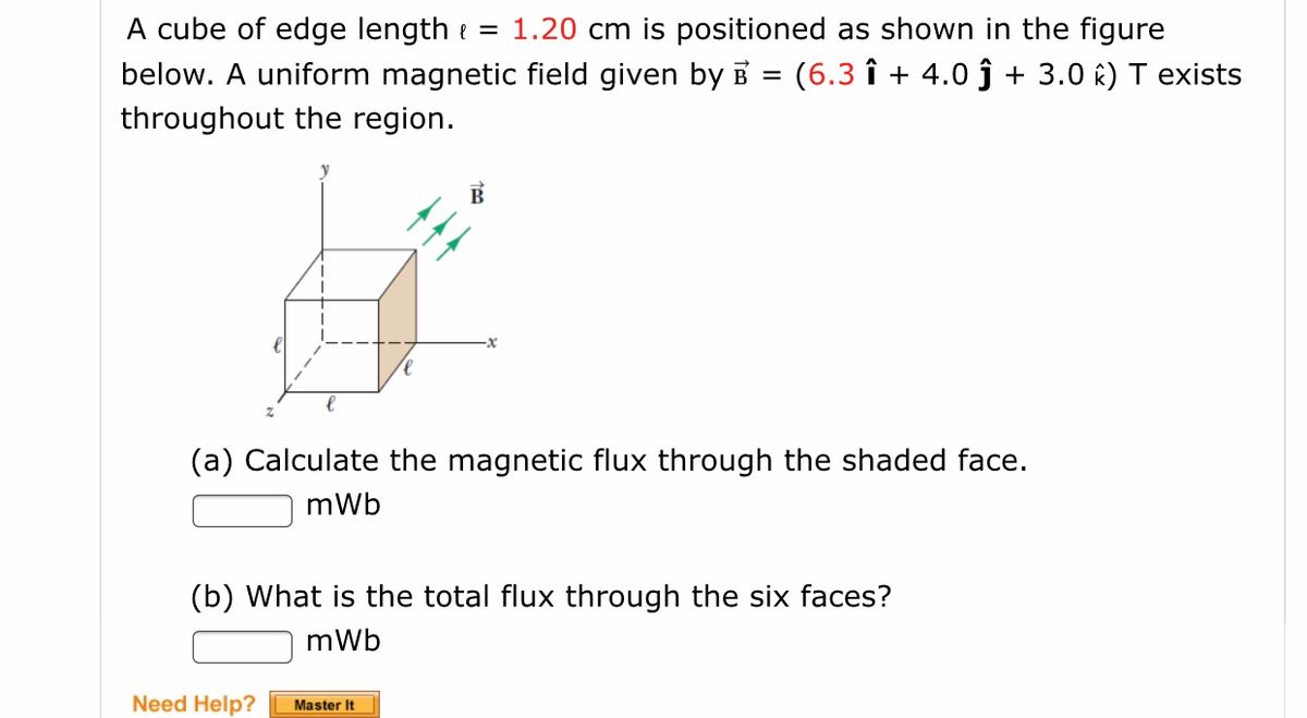 Answered A Cube Of Edge Length E Below A Bartleby