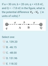 Answered If A 30 Cm B Cm Q 3 8 Nc Bartleby