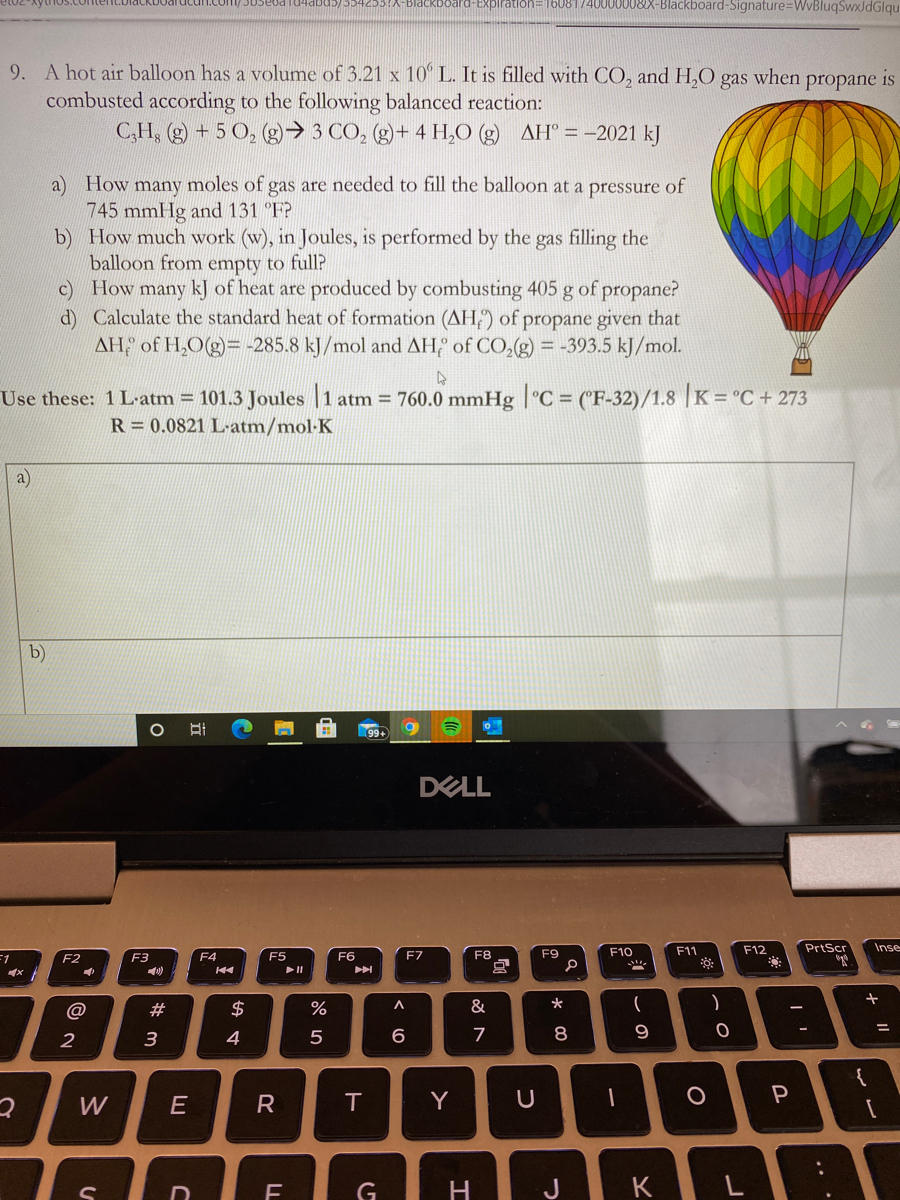 Answered 9 A Hot Air Balloon Has A Volume Of Bartleby