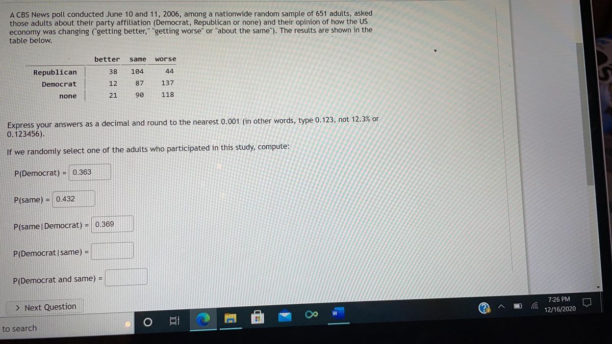 Answered Better Same Worse Republican 38 104 44 Bartleby