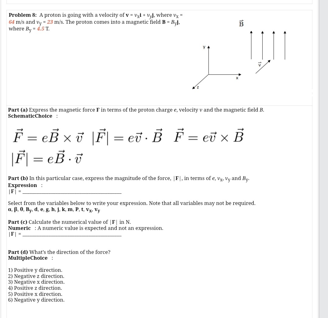 Answered Problem 8 A Proton Is Going With A Bartleby