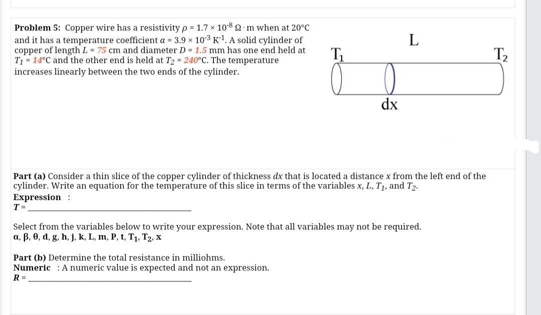 Answered Problem 5 Copper Wire Has A Bartleby