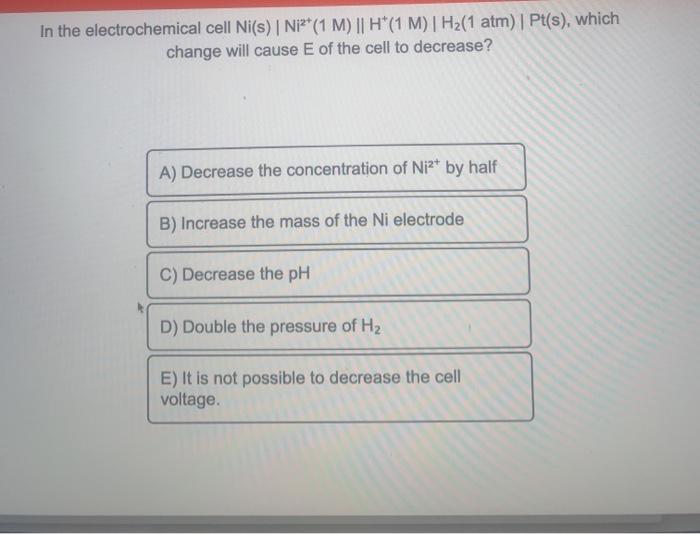 Answered In The Electrochemical Cell Ni S Bartleby