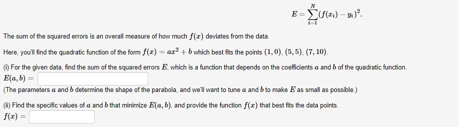 Answered: N The Sum Of The Squared Errors Is An… | Bartleby