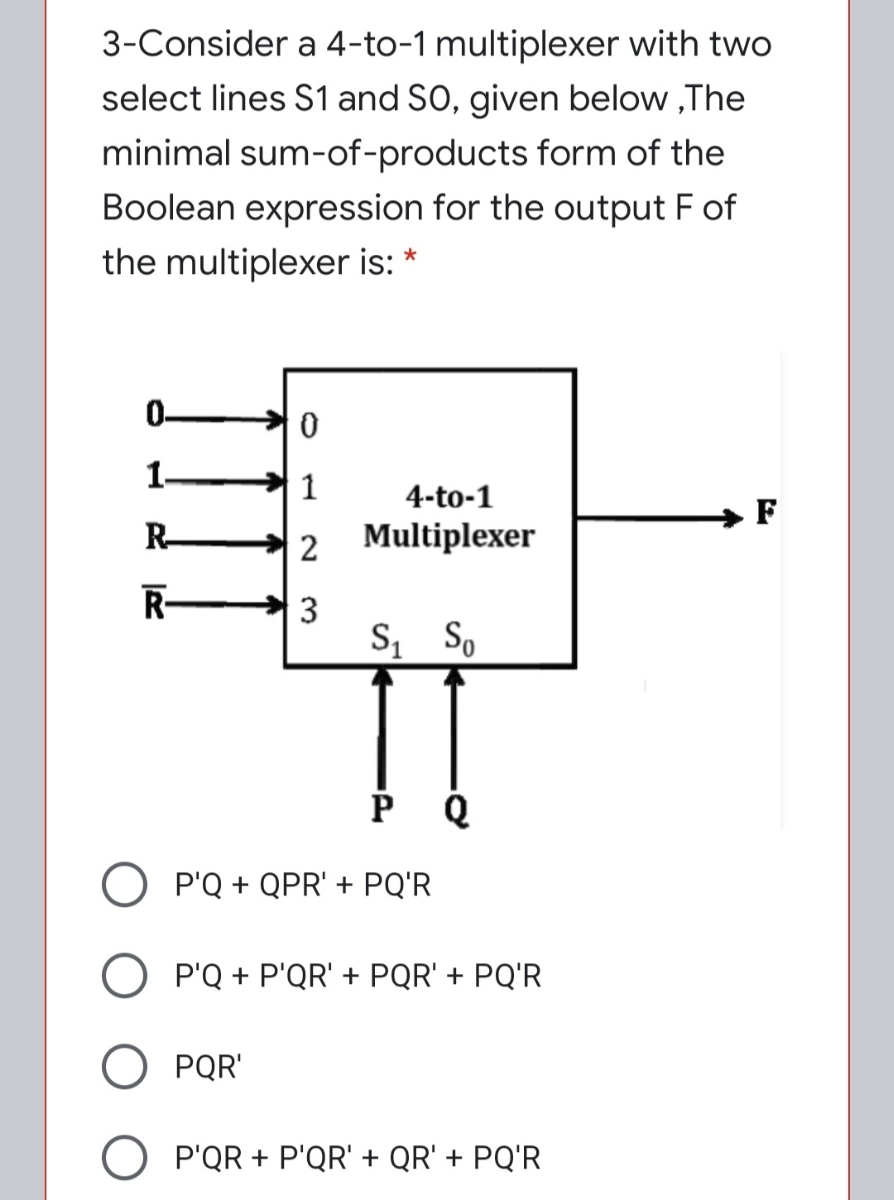 Answered 3 Consider A 4 To 1 Multiplexer With Bartleby