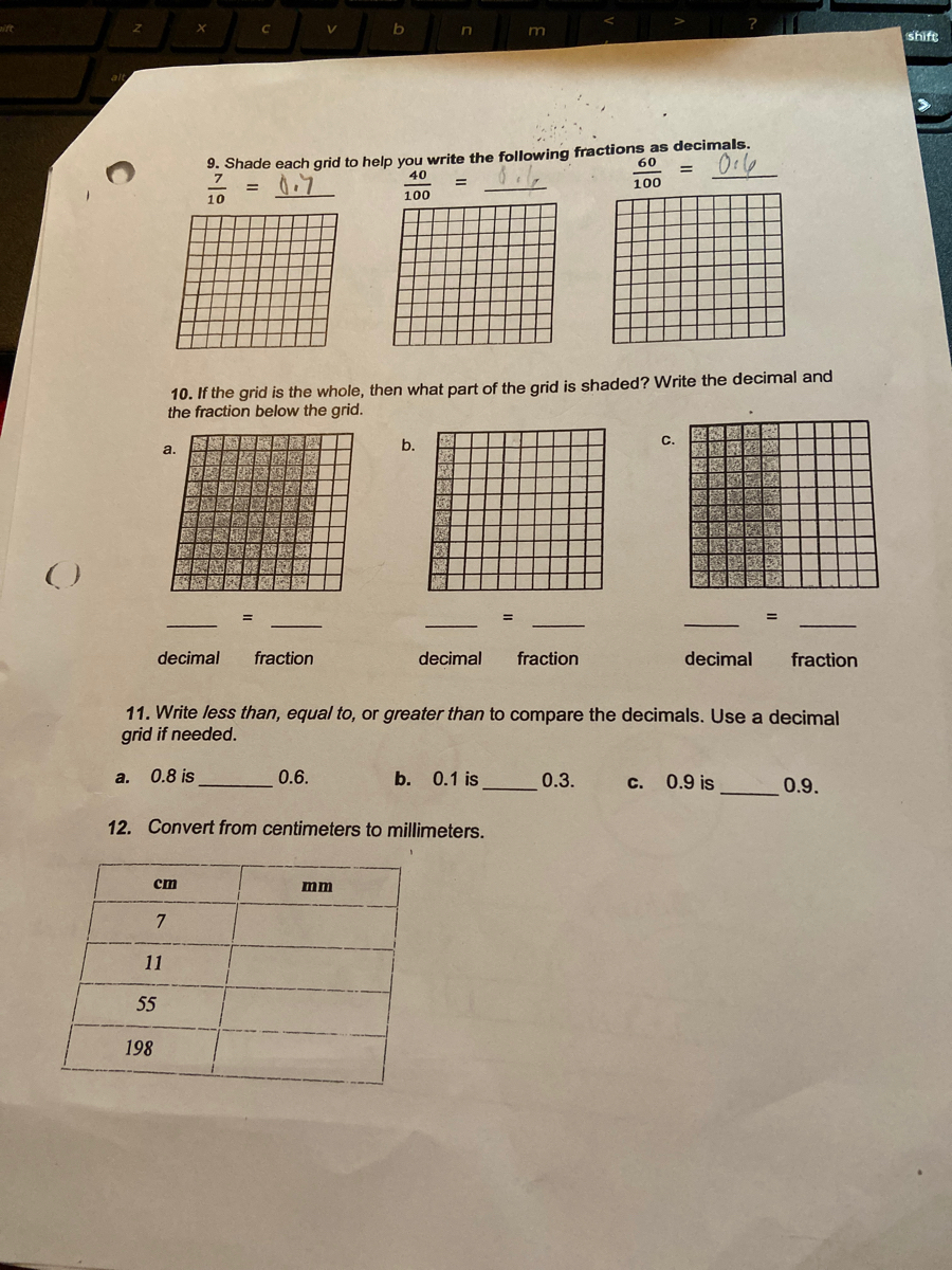 Answered 9 Shade Each Grid To Help You Write Bartleby