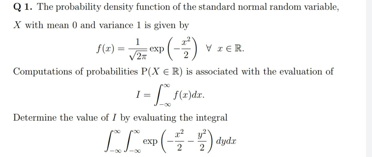 Answered Q 1 The Probability Density Function Bartleby