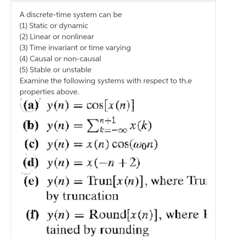 Answered A Discrete Time System Can Be 1 Bartleby