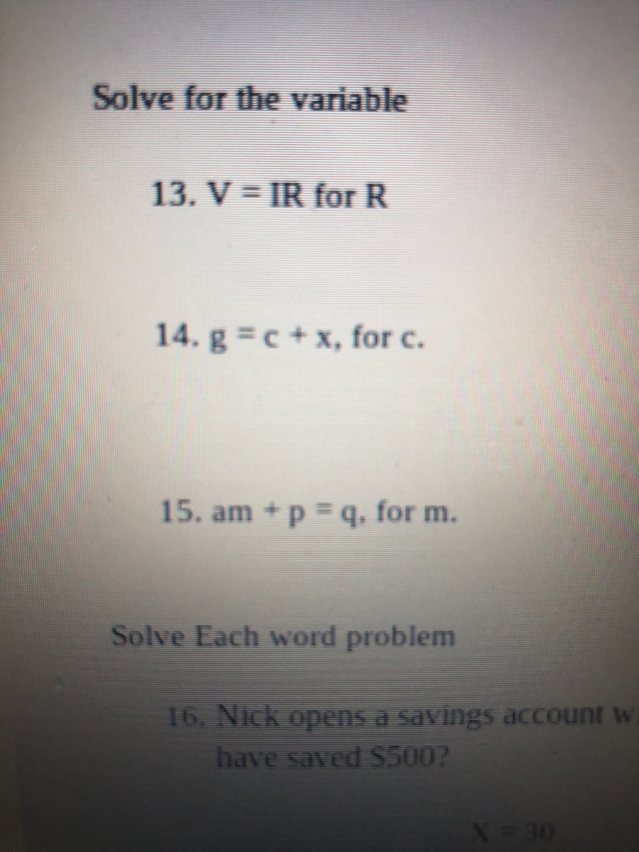 Answered Solve For The Variable 13 V Ir For R Bartleby
