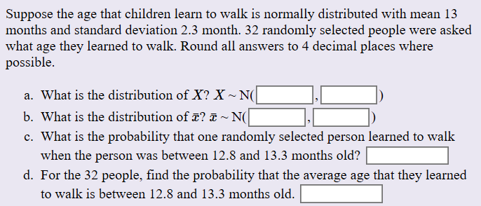 average age to learn to walk