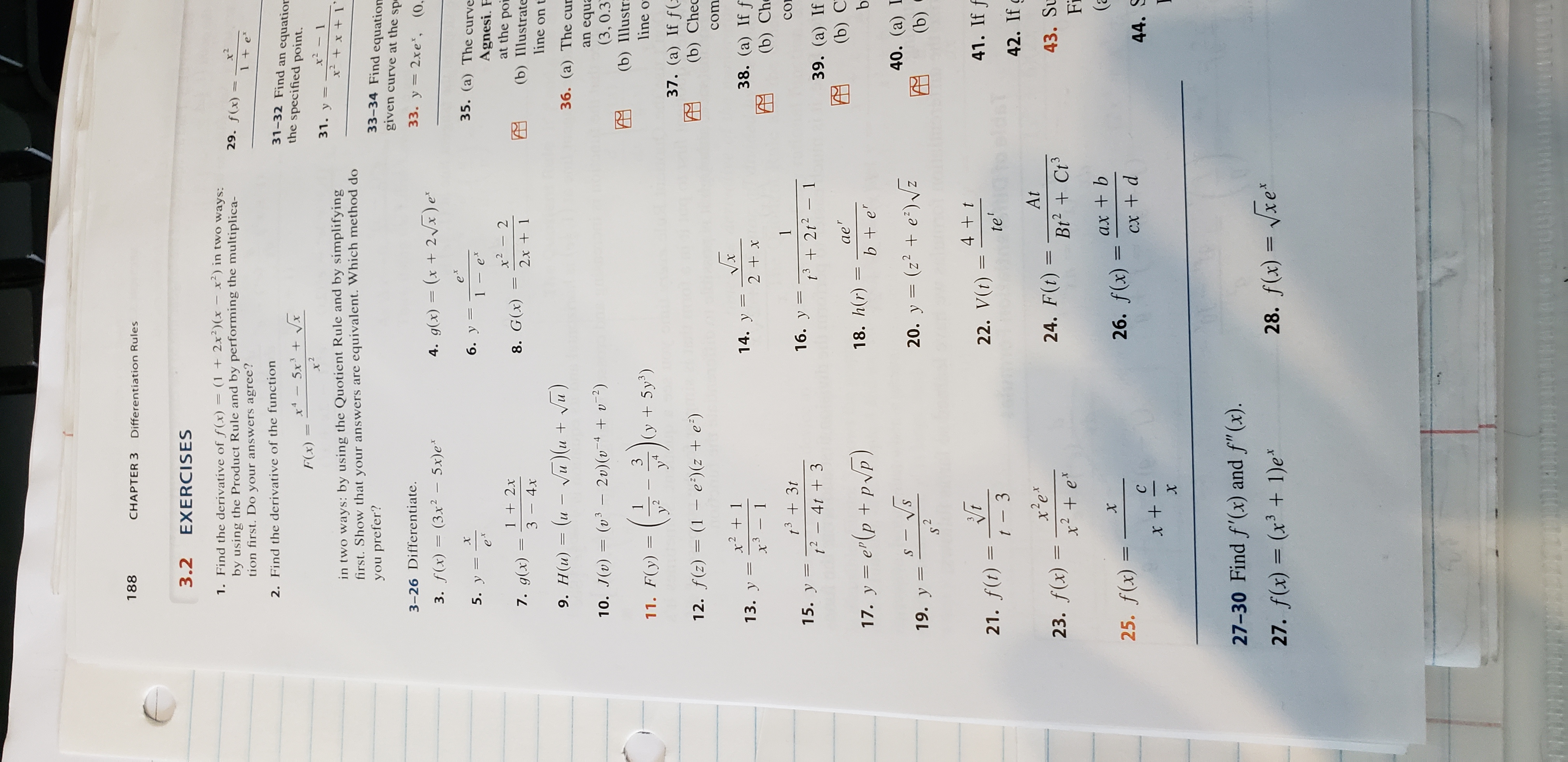 Answered 1 Chapter 3 Differentiation Rules 3 2 Bartleby