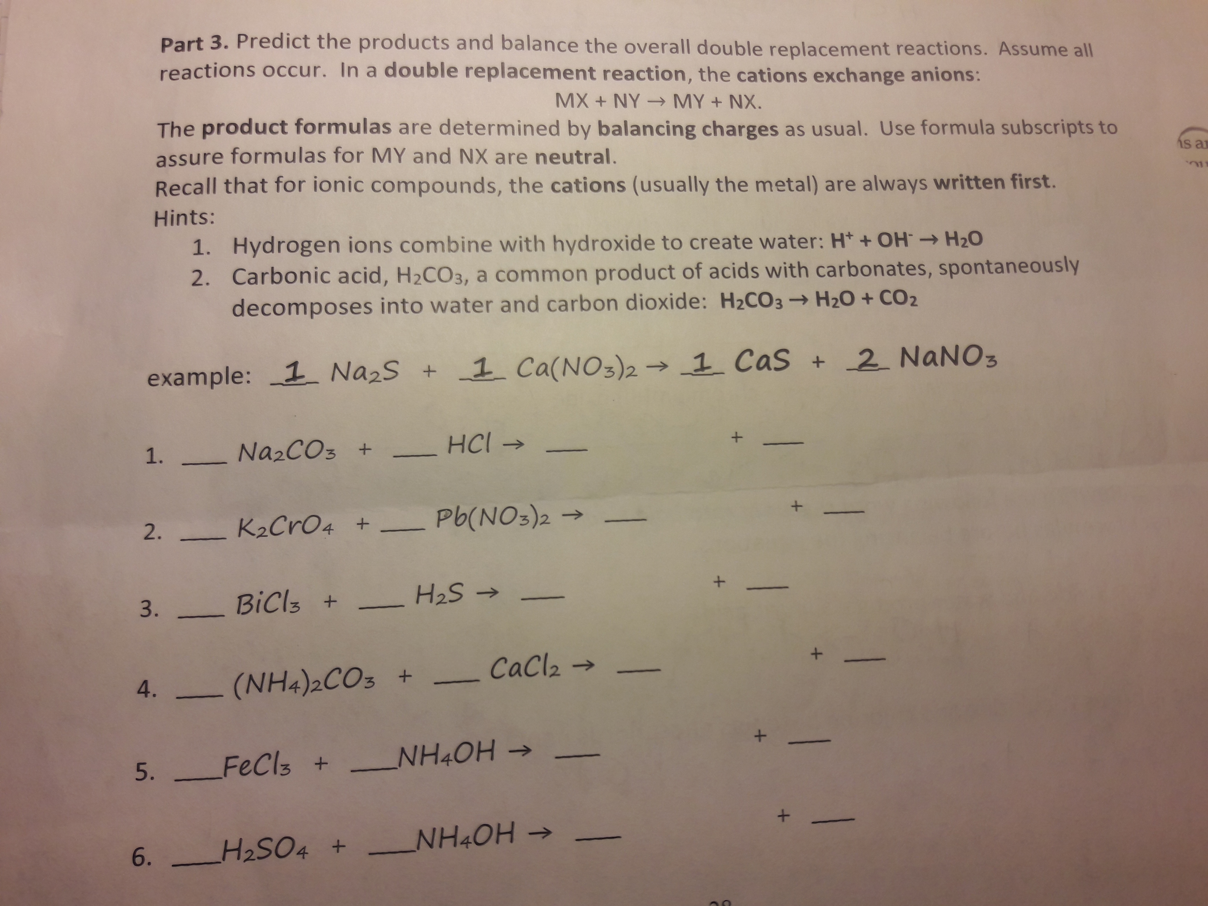 Answered: Part 3. Predict the products and… | bartleby