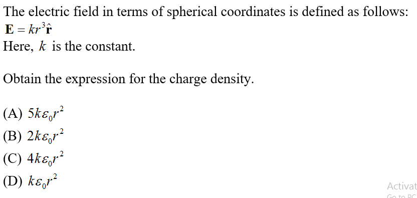 Answered The Electric Field In Terms Of Bartleby