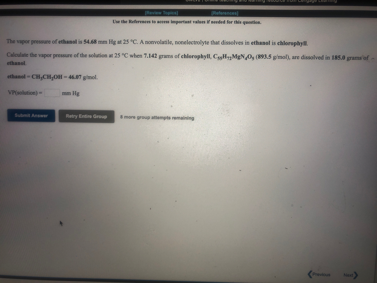 Answered The Vapor Pressure Of Ethanol Is 54 68… Bartleby