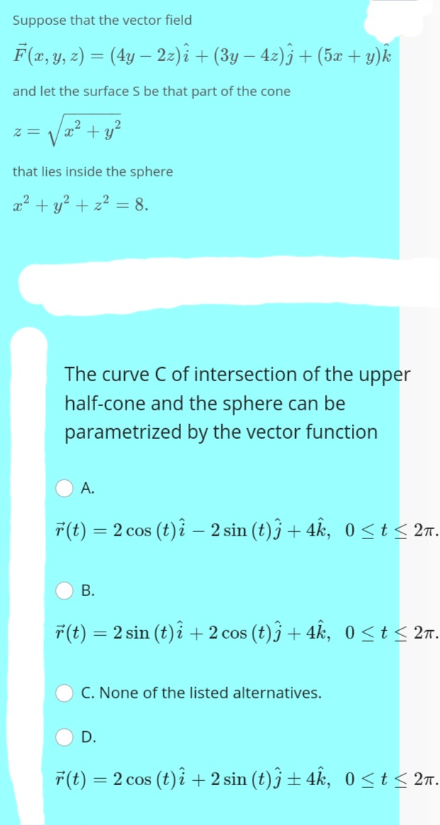 Answered Suppose That The Vector Field F 2 Y Bartleby