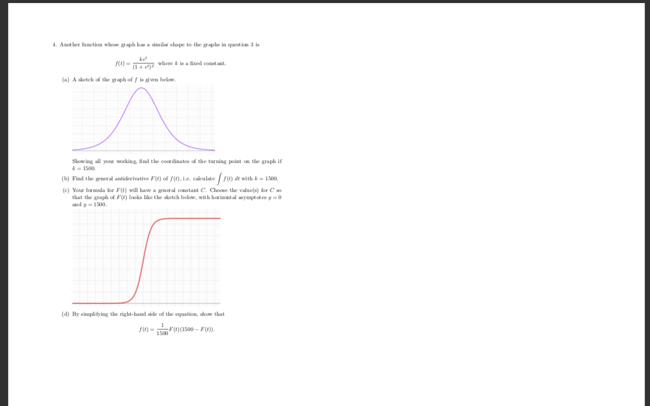 Answered 4 Another Function Whose Graph Has A Bartleby