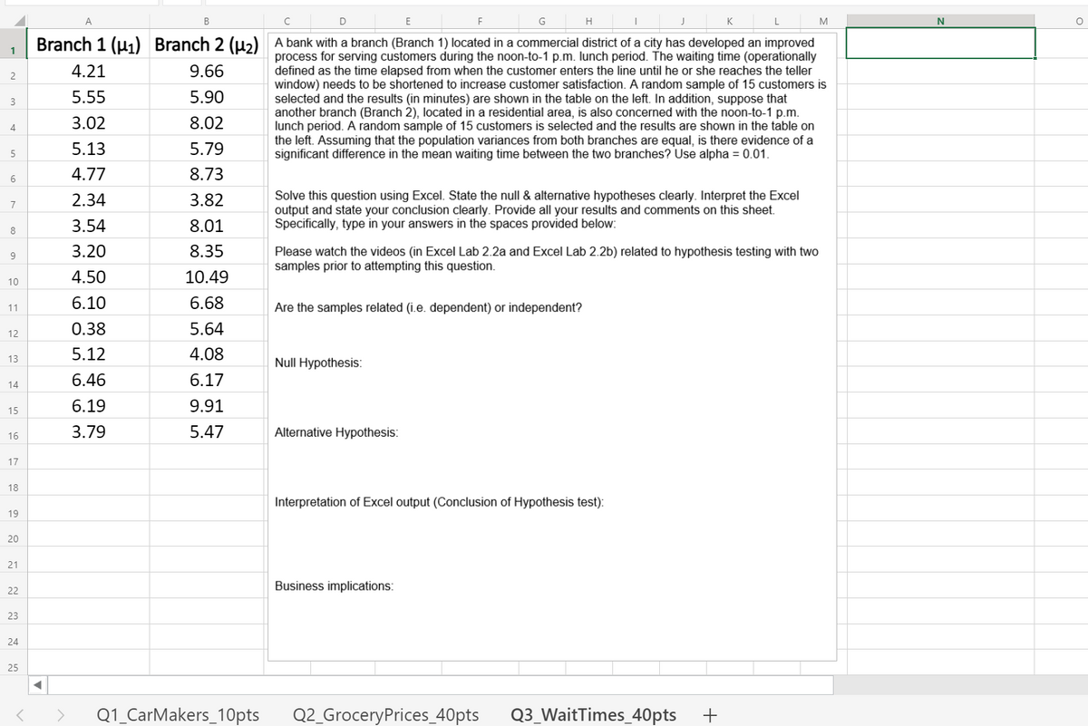 Answered: A Bank With A Branch (Branch 1) Located… | Bartleby