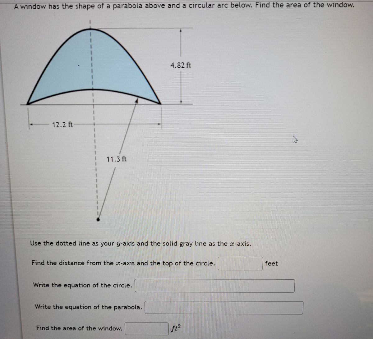 Answered: A window has the shape of a parabola… | bartleby