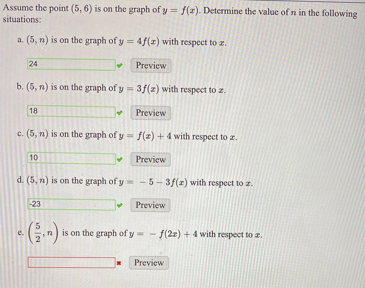 Answered Assume The Point 5 6 Is On The Graph Bartleby