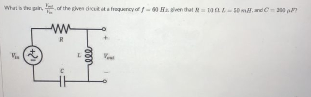 Answered What Is The Gain V Of The Given Bartleby