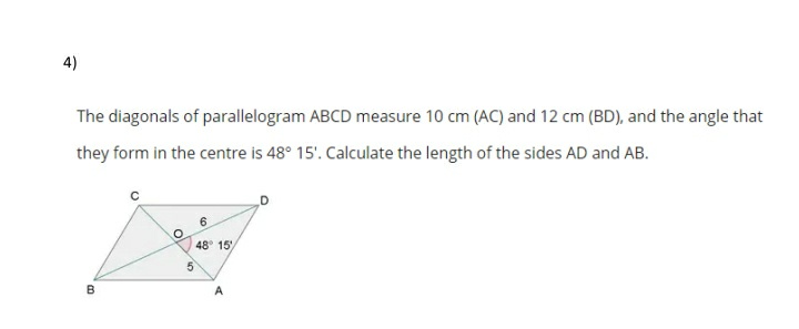 Answered: The diagonals of parallelogram ABCD… | bartleby