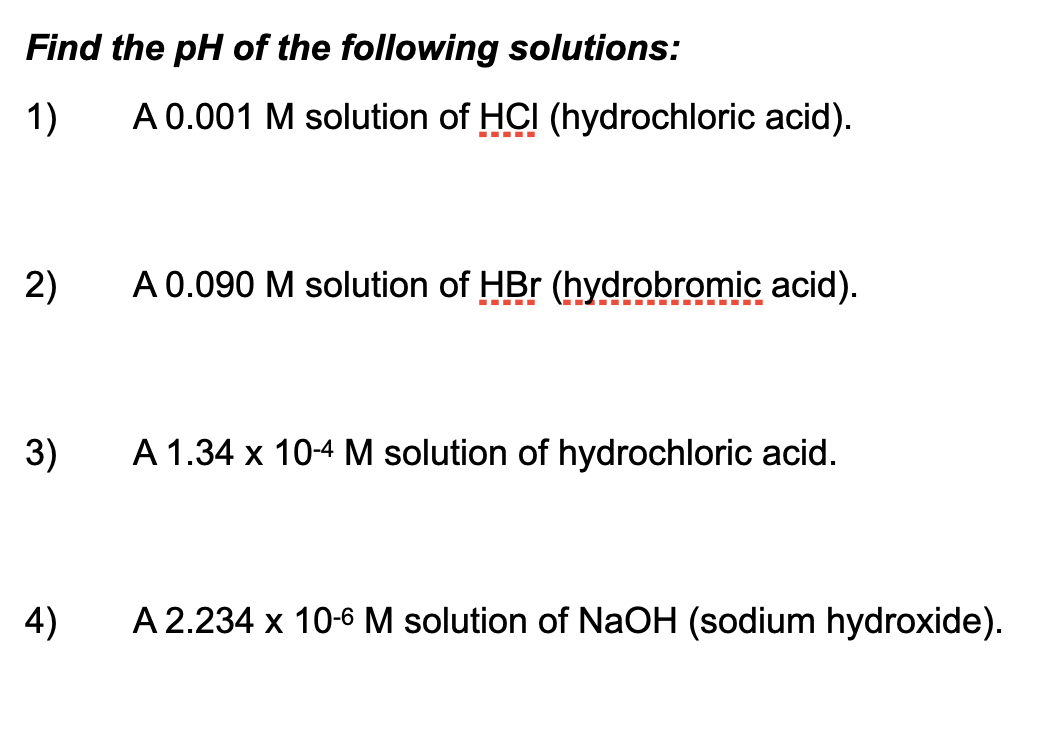 Ph hydrochloric acid