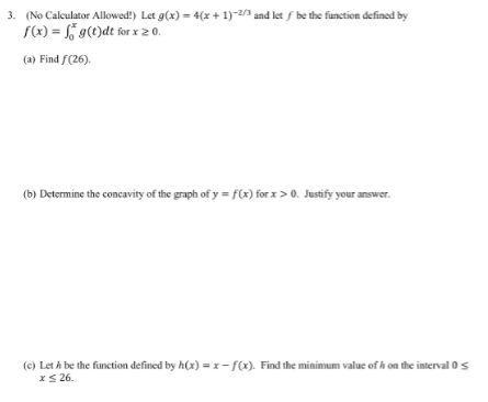 Answered 3 No Calculator Allowed Let G X Bartleby