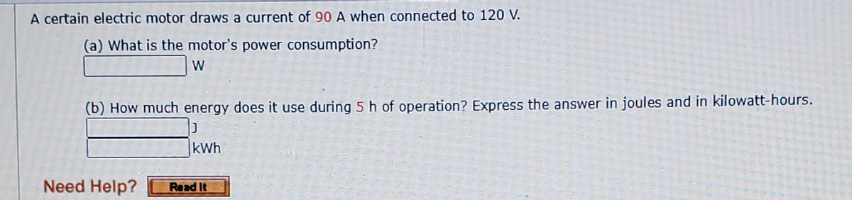 Answered A Certain Electric Motor Draws A Bartleby