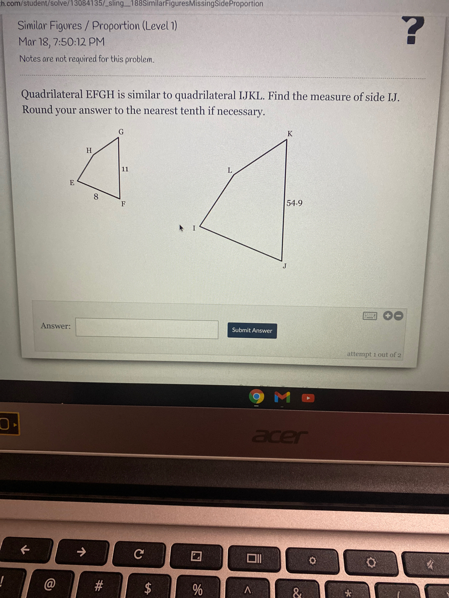 Answered Quadrilateral Efgh Is Similar To Bartleby 2977