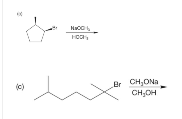 Answered: (c) Br NaOCH, HOCH3 Br CH3ONA CH;OH (c) | bartleby